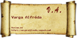 Varga Alfréda névjegykártya